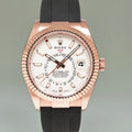 MINT 2023 Rolex 326235 Sky-Dweller Rose Gold White Stick Oysterflex Watch Box
