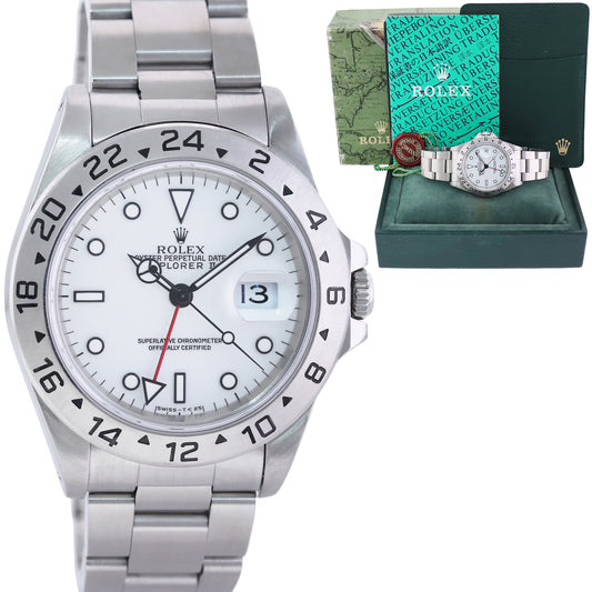 TRITIUM Rolex Explorer II White 16570 40mm Polar Stainless Steel GMT Watch Box