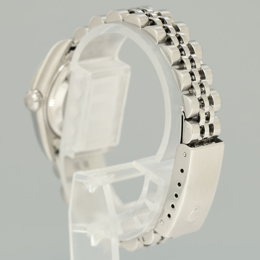 MINT Ladies Rolex 79174 DateJust 26mm Silver Diamond Fluted Bezel Jubilee Watch Box