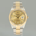 PAPERS MINT Rolex DateJust 41 Two Tone Yellow Gold Oyster 126303 Champagne Watch