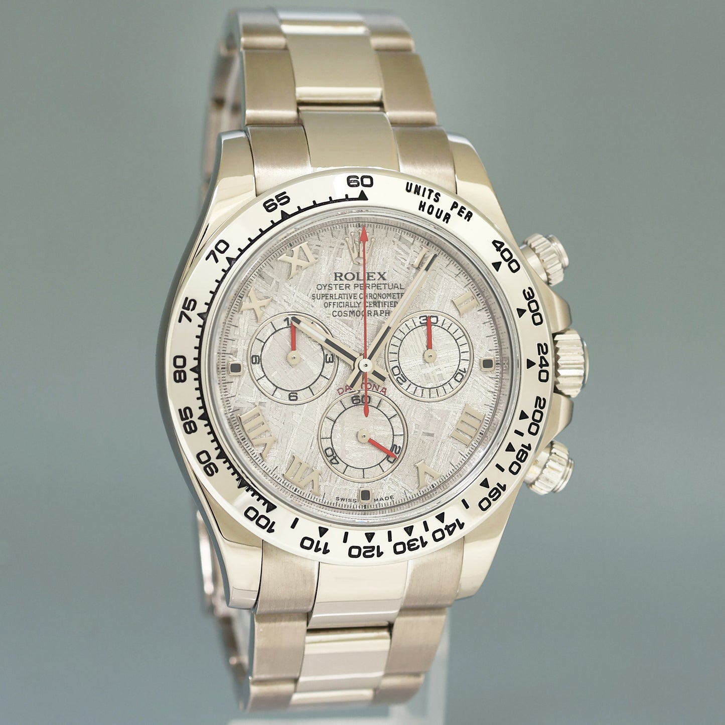 MINT 2014 Rolex Daytona Meteorite Roman 116509 White Gold Chronograph Watch Box