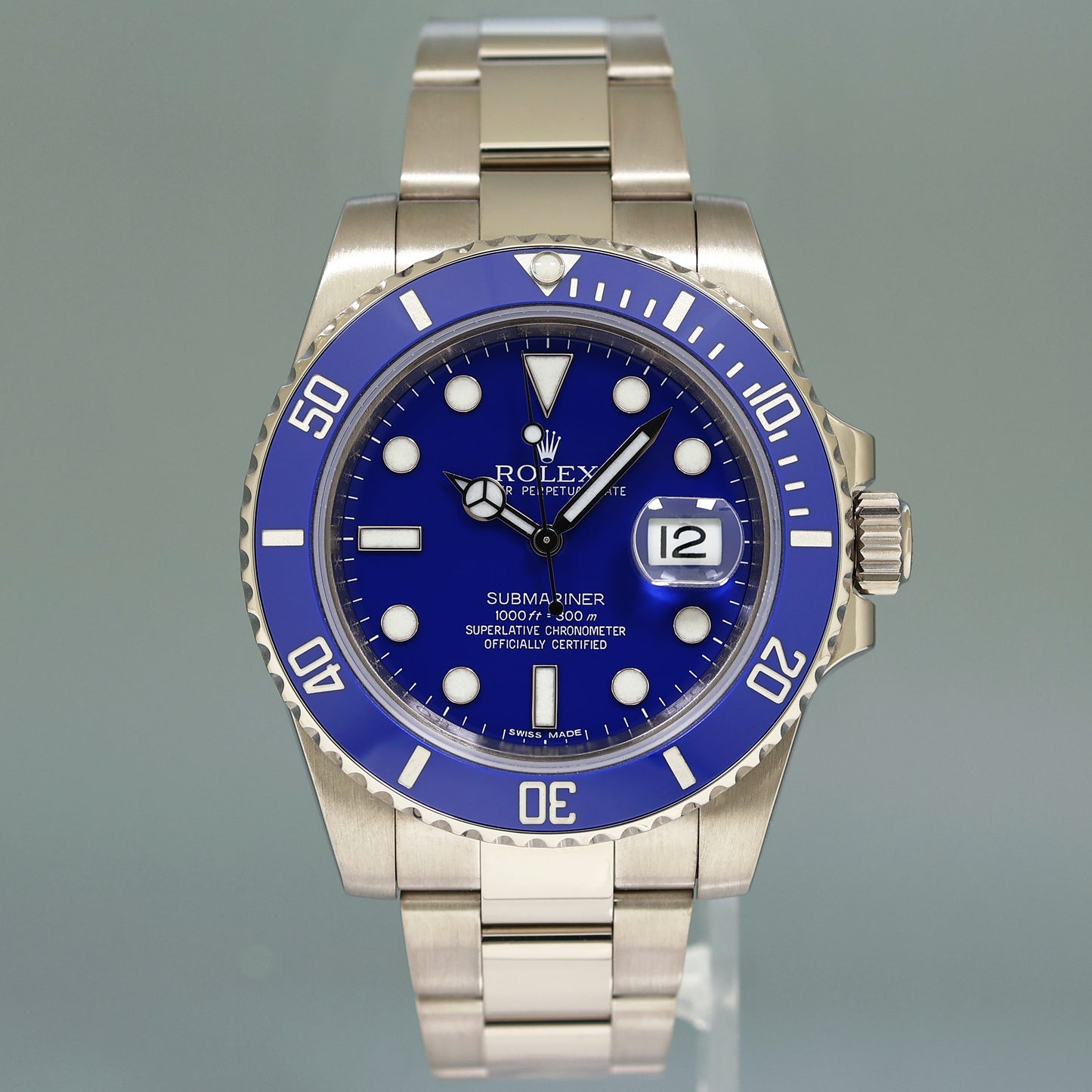MINT PAPERS Rolex Submariner Blue Smurf 116619 White Gold 40mm Watch Box
