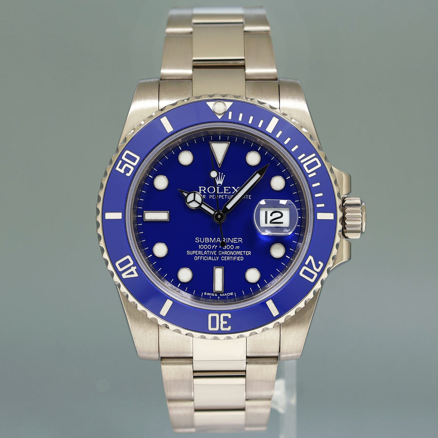 MINT PAPERS Rolex Submariner Blue Smurf 116619 White Gold 40mm Watch Box