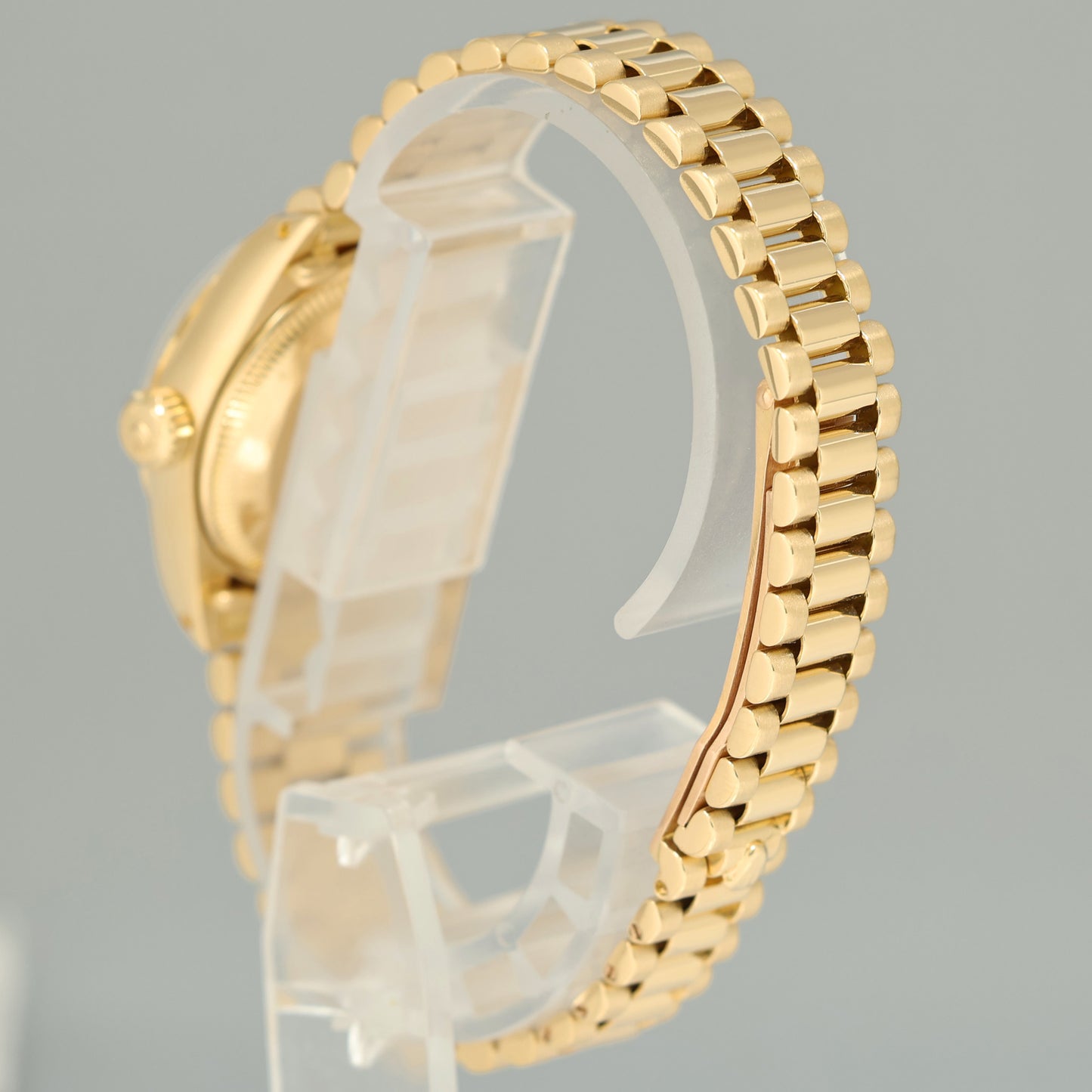 Ladies Rolex DateJust Mother of Pearl Diamond President 26mm 6917 Yellow Gold Watch Box