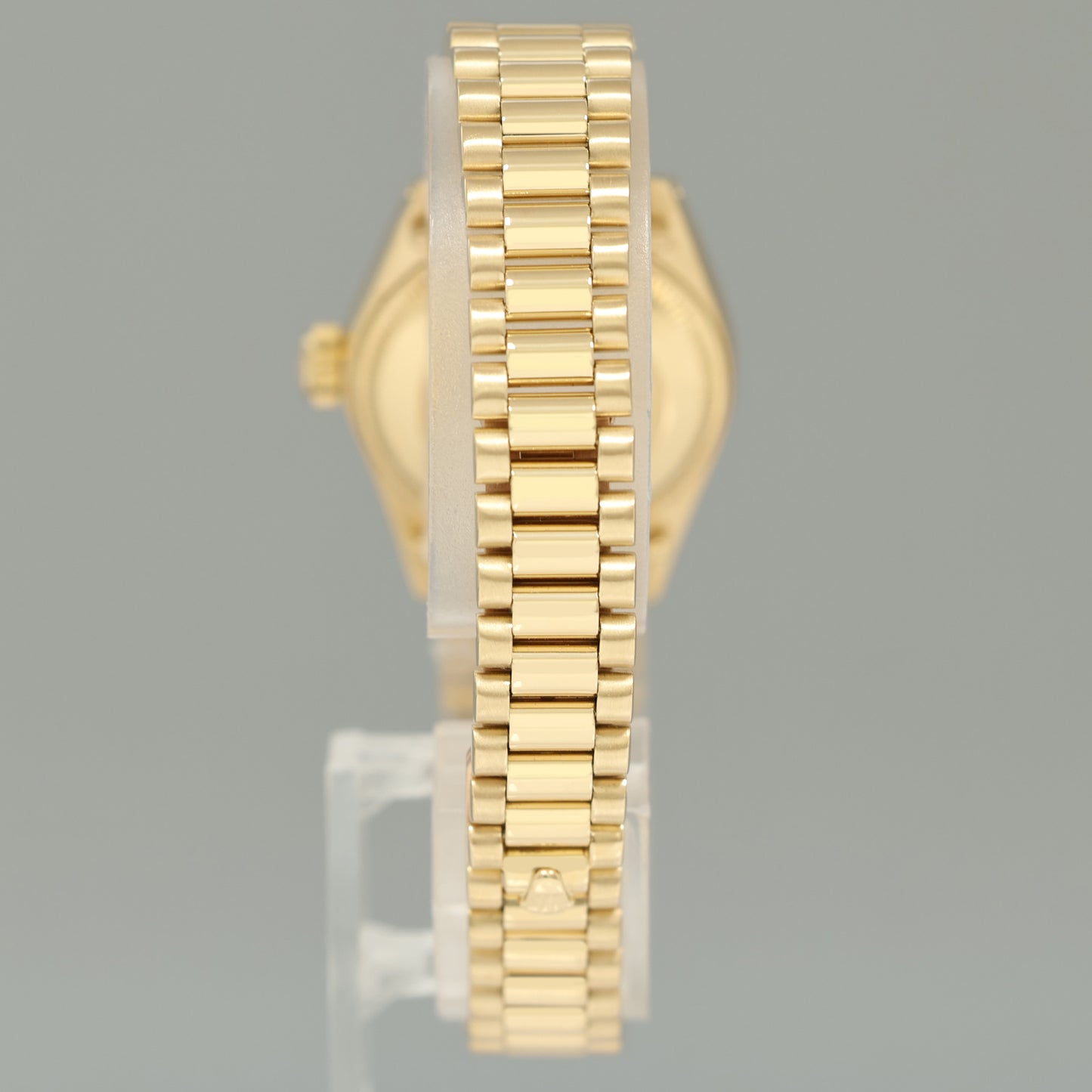 Ladies Rolex DateJust Mother of Pearl Diamond President 26mm 6917 Yellow Gold Watch Box