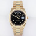 Mint PAPERS Rolex Day-Date 40 President 228238 Black Motif Stick Yellow Gold Watch Box