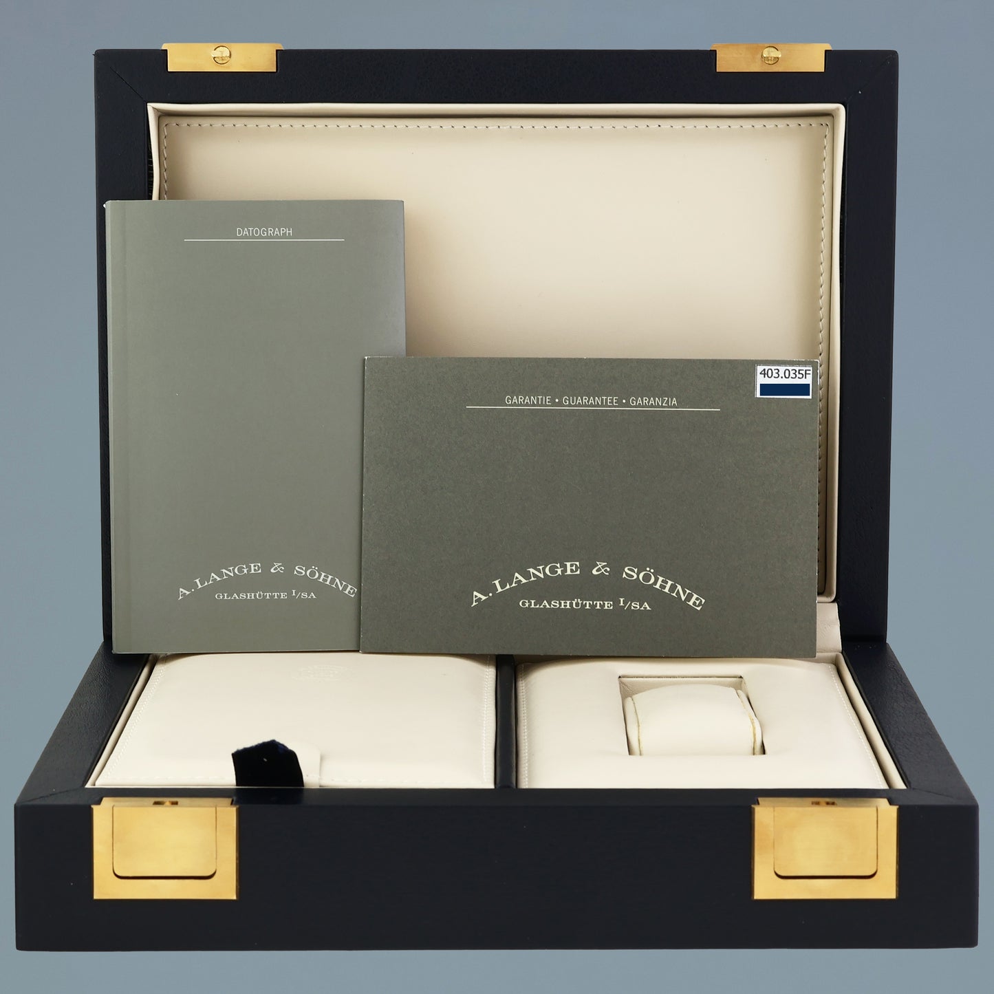 MINT PAPERS A. Lange & Söhne Datograph 403.035F Platinum 39mm Manual Wind Watch