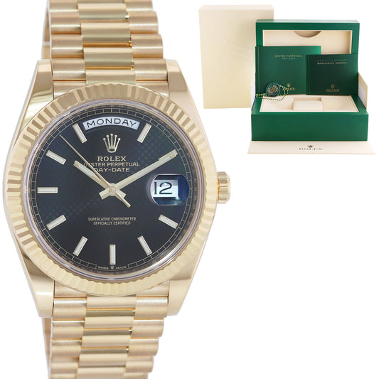 2022 MINT Rolex Day-Date 40 President 228238 Black Stick Yellow Gold Watch Box