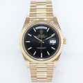 Mint PAPERS Rolex Day-Date 40 President 228238 Black Motif Stick Yellow Gold Watch Box