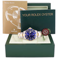 2005 Rolex Submariner 16613 Gold Steel Two Tone Gold Buckle Sunburst Blue Watch