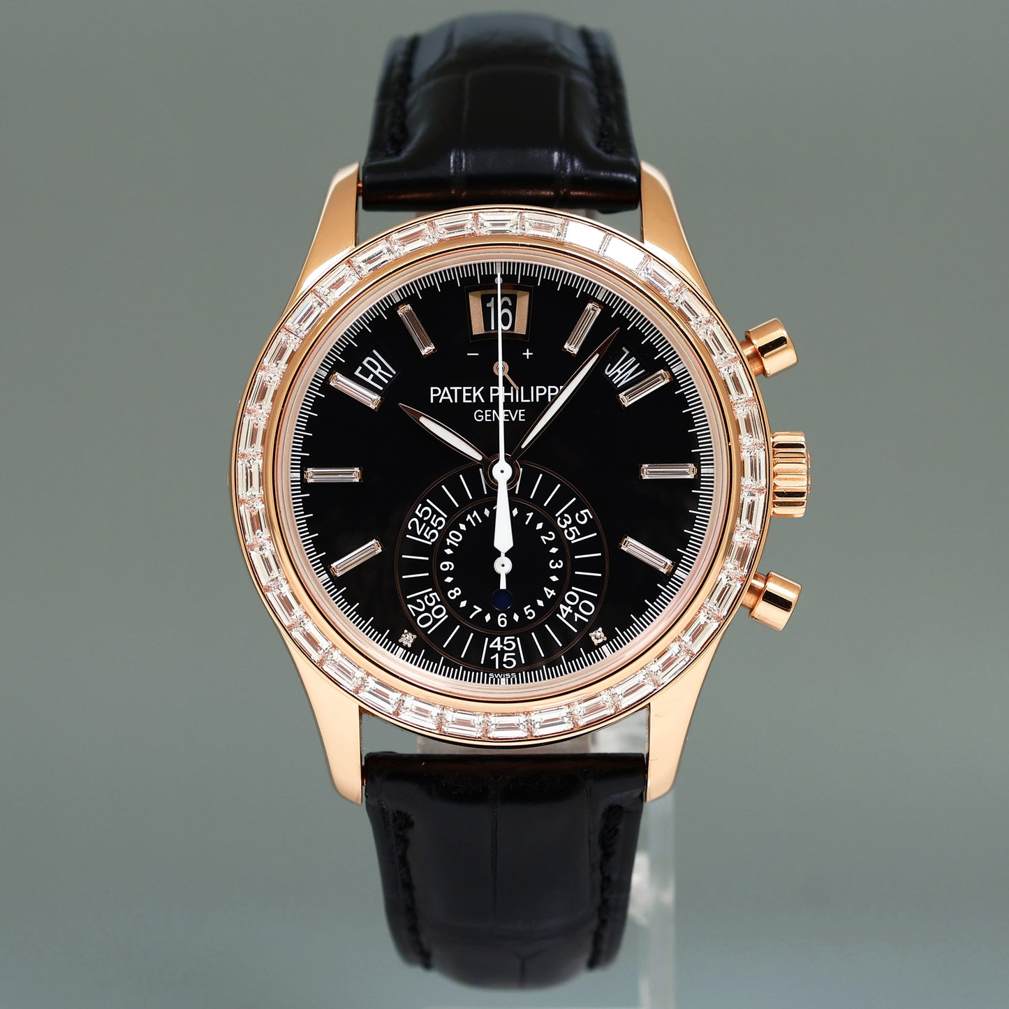 NEW 2022 PAPERS Patek Philippe 5961R Rose Gold Chrono Diamond Baguette Watch Box
