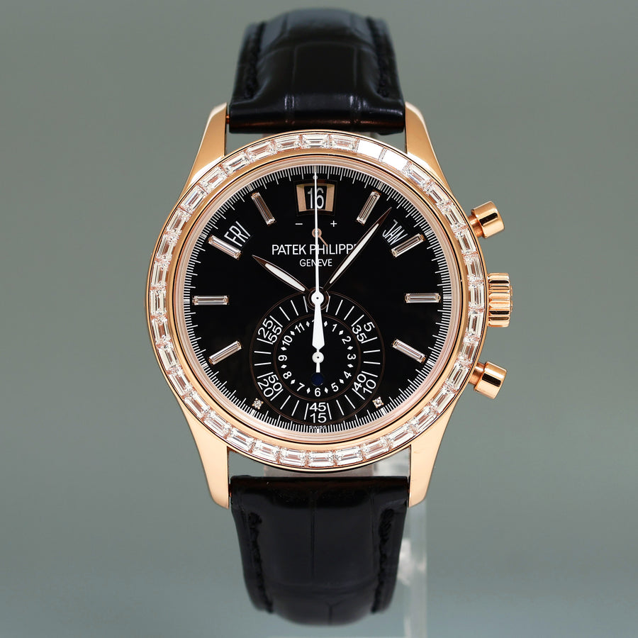 NEW 2022 PAPERS Patek Philippe 5961R Rose Gold Chrono Diamond Baguette Watch Box