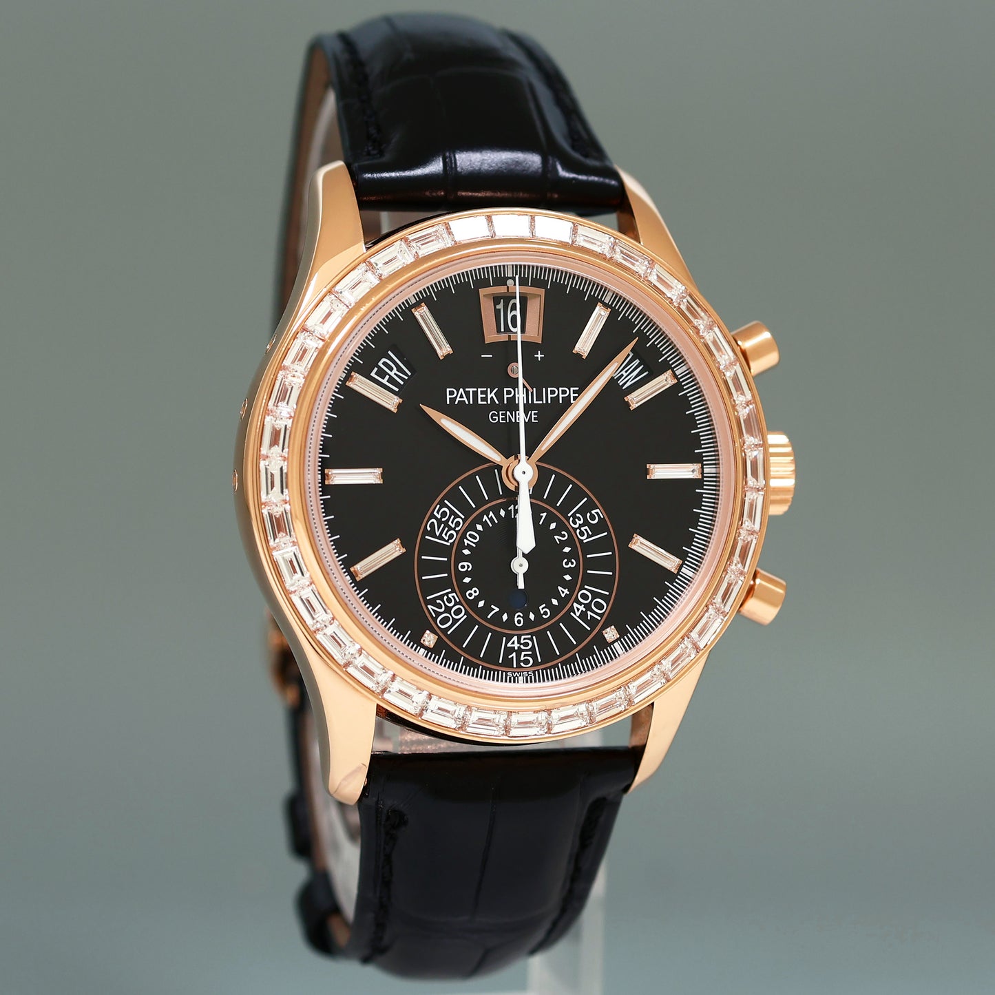 NEW 2022 PAPERS Patek Philippe 5961R Rose Gold Chrono Diamond Baguette Watch Box