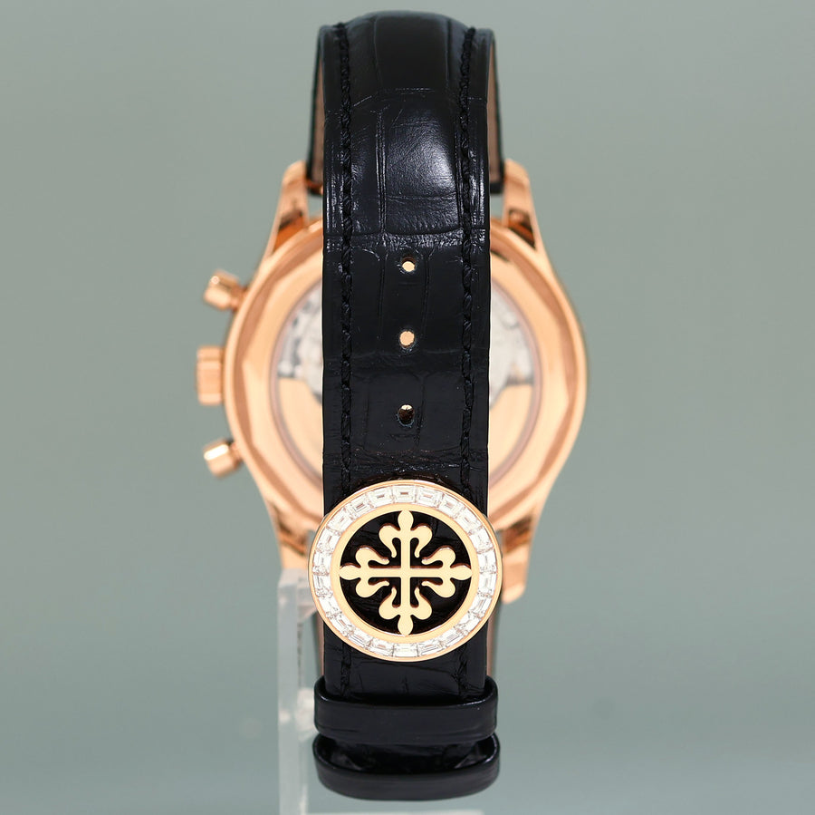 NEW 2022 PAPERS Patek Philippe 5961R Rose Gold Chrono Diamond Baguette Watch Box