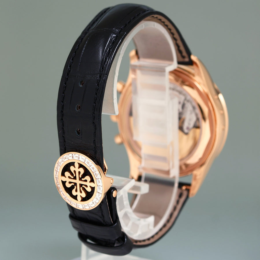 NEW 2022 PAPERS Patek Philippe 5961R Rose Gold Chrono Diamond Baguette Watch Box