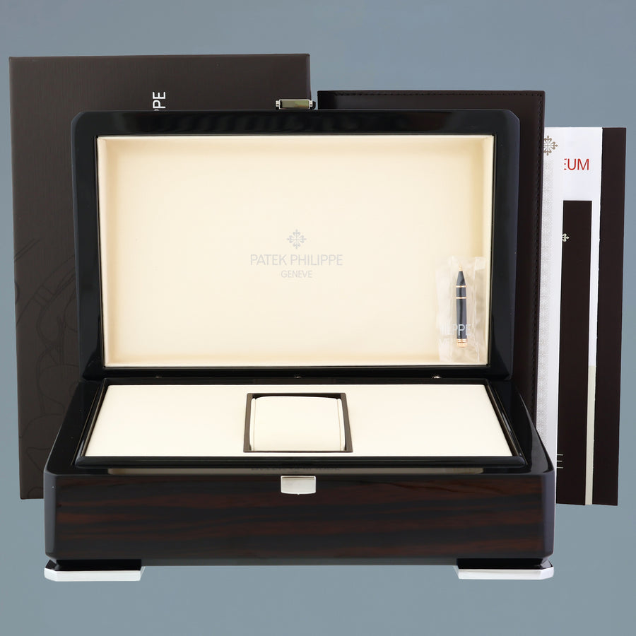 NEW 2022 PAPERS Patek Philippe 5961R Rose Gold Chrono Diamond Baguette Watch Box