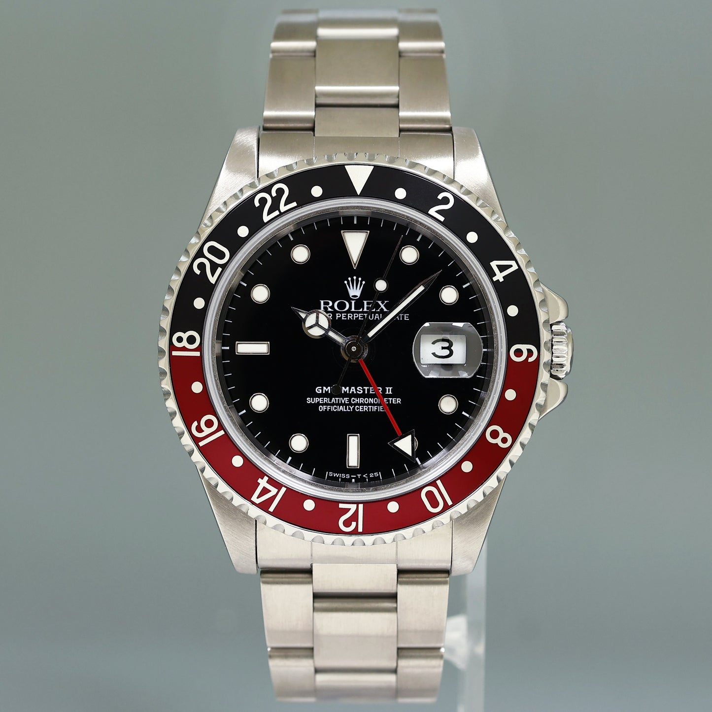 1998 PAPERS Rolex GMT-Master 2 Coke Red Black 40mm Steel 16710 Watch Box