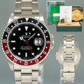1998 PAPERS Rolex GMT-Master 2 Coke Red Black 40mm Steel 16710 Watch Box