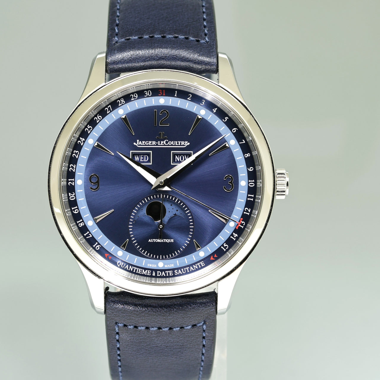 PAPERS Jaeger LeCoultre JLC Master Calendar Q4148480 Blue Dial 40mm Watch Box