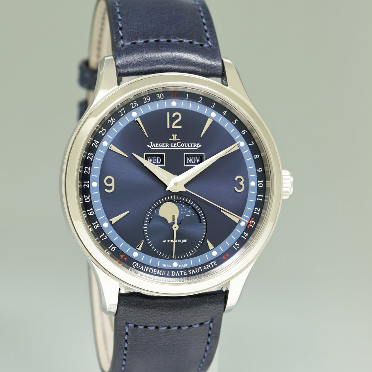 PAPERS Jaeger LeCoultre JLC Master Calendar Q4148480 Blue Dial 40mm Watch Box
