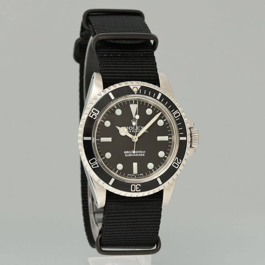 Vintage Rolex Submariner 5513 Matte Feet First Dial 40mm Steel Oyster Watch Box