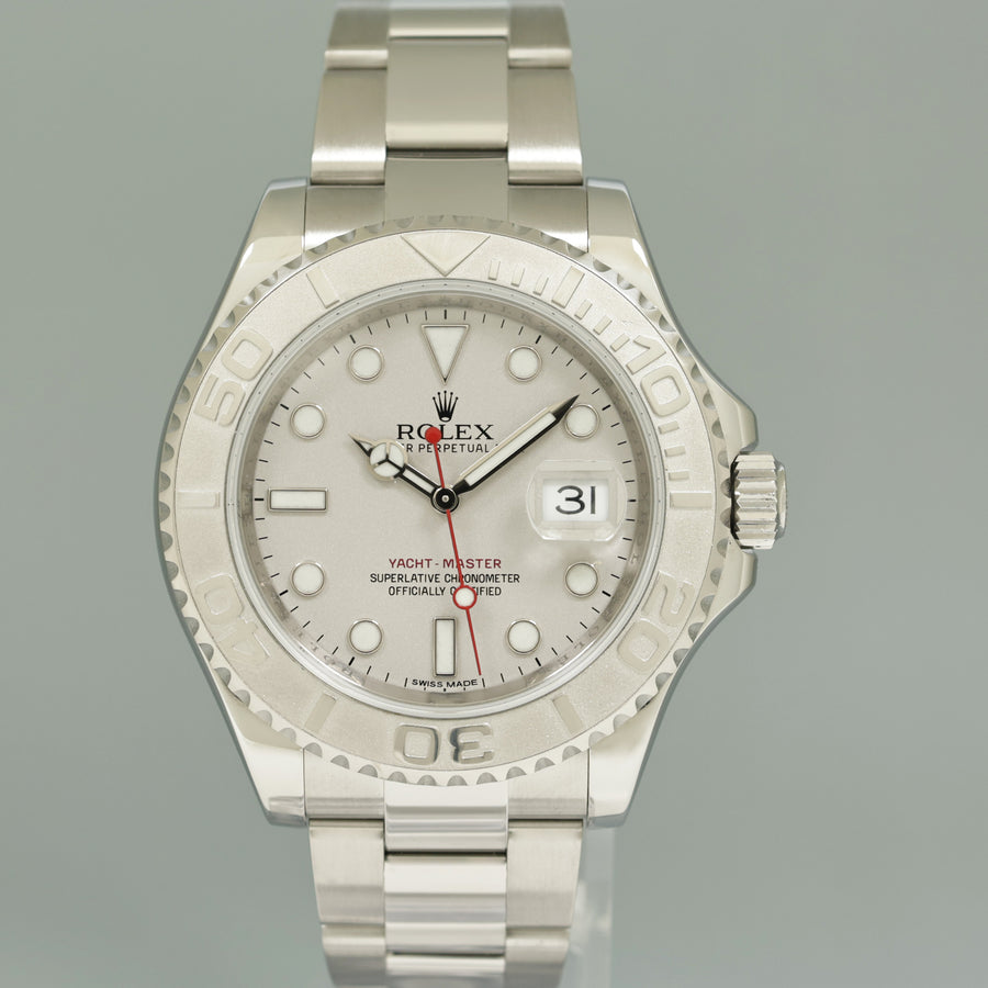 MINT 2015 PAPERS Rolex Yacht-Master 116622 Platinum Dial Steel 40mm Watch Box