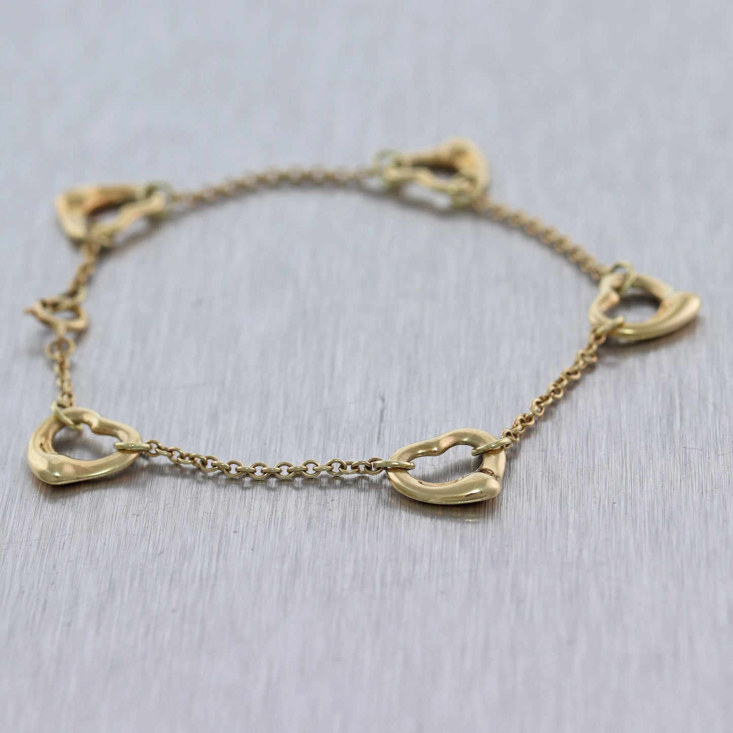 Tiffany & Co. Elsa Peretti 18k Yellow Gold Medium Open Heart Bracelet