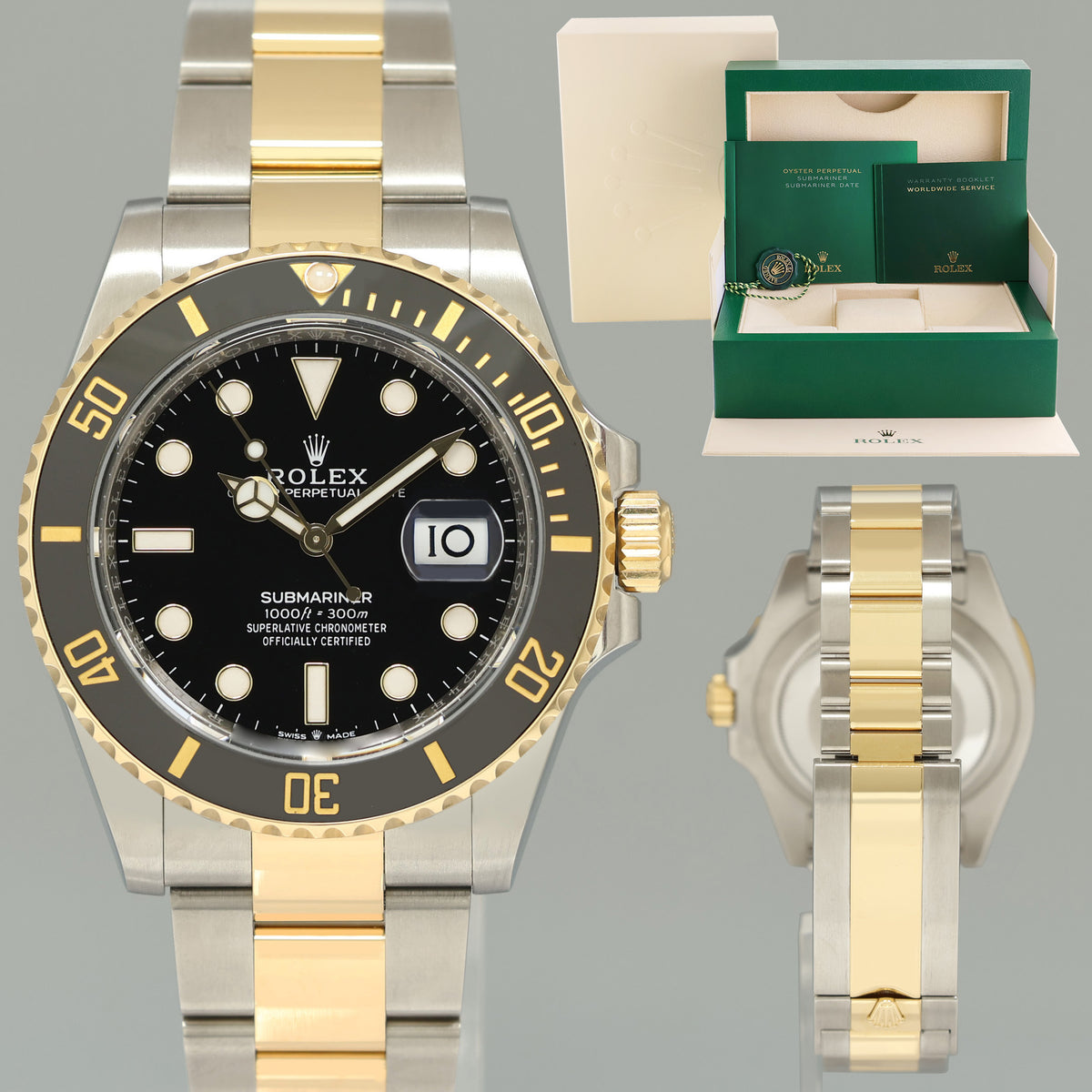 MINT 2024 Rolex Submariner 41mm Ceramic Black 126613LN Two Tone Yellow Gold Watch
