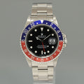 MINT 2001 Rolex GMT-Master II Pepsi Blue Red Steel 16710 Watch Black Watch Box