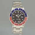 MINT 2001 Rolex GMT-Master II Pepsi Blue Red Steel 16710 Watch Black Watch Box