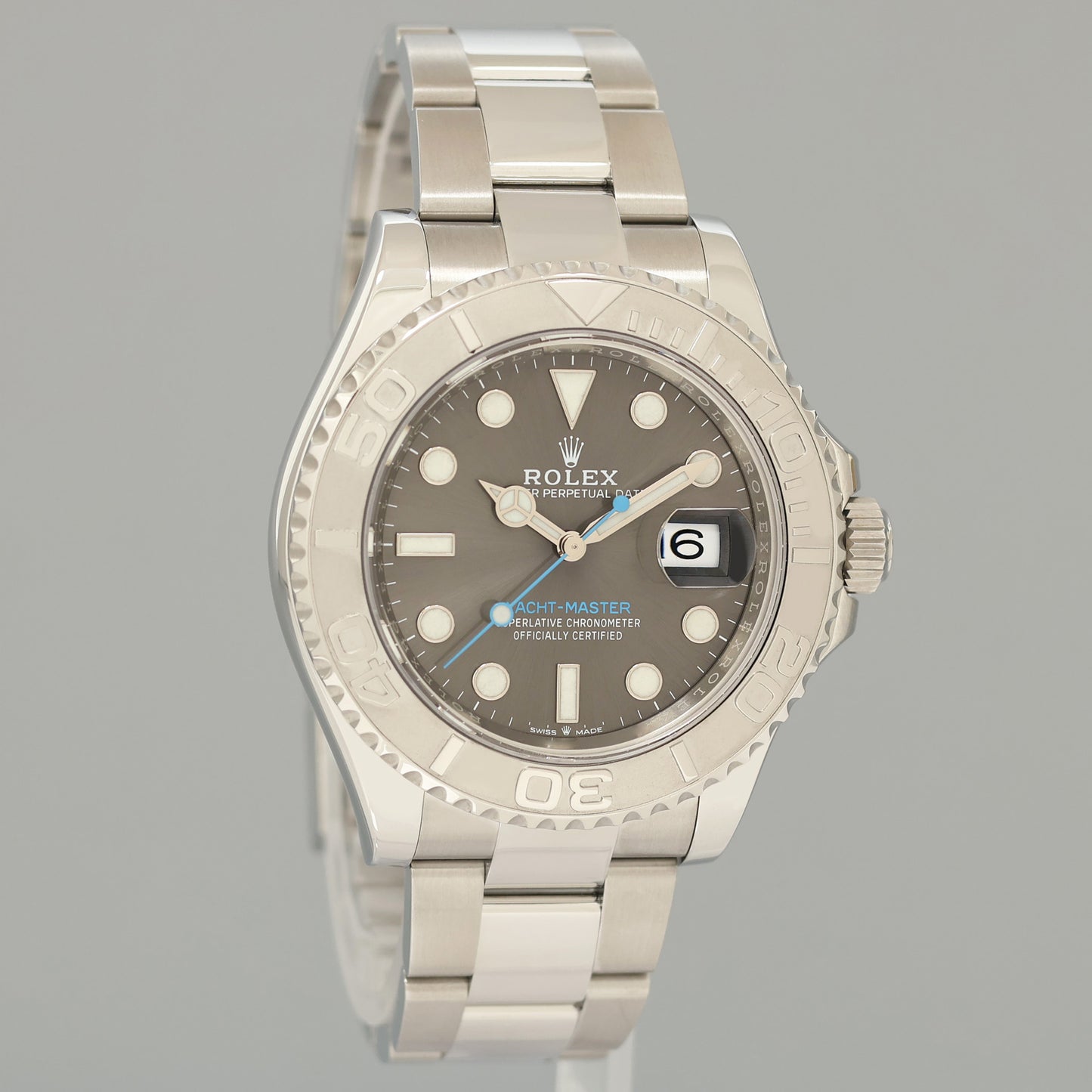 2023 NEW PAPERS Rolex Yacht-Master 126622 Steel Platinum Rhodium Blue Watch Box