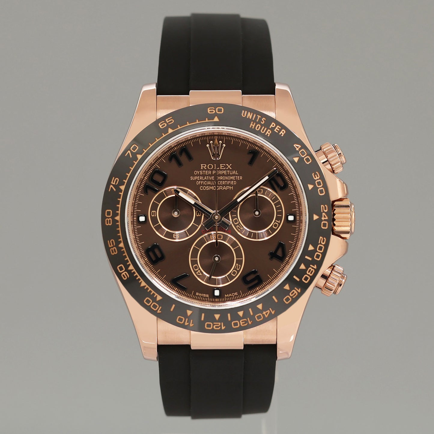 MINT 2020 Rolex 116515LN Daytona Oysterflex Chocolate Arabic Ceramic Rose Gold Watch