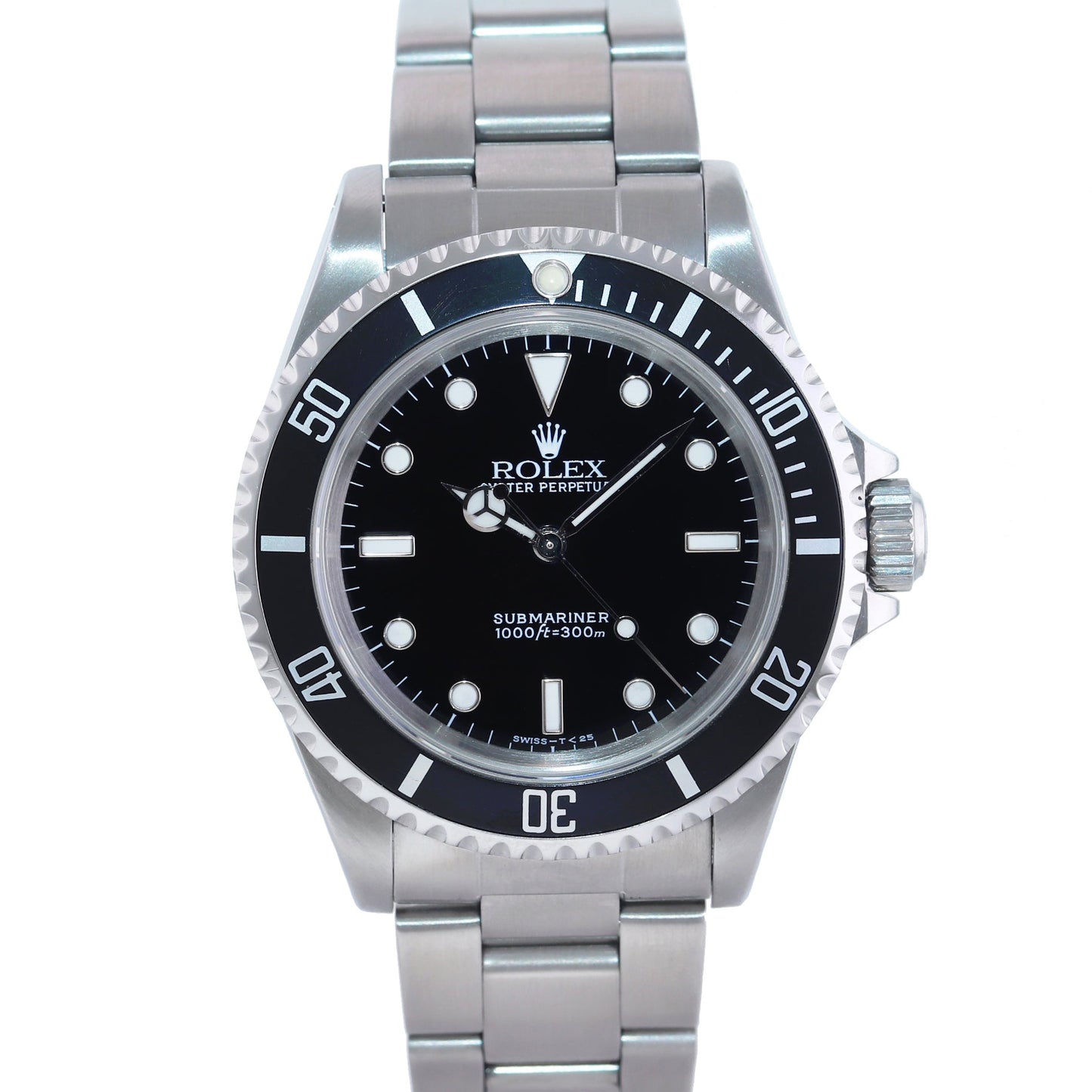 1991 Rolex Submariner No-Date 2 line Tritium dial 14060 Steel Black 40mm Watch Box