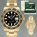 2014 MINT PAPERS Rolex GMT-Master 2 Ceramic Black 116718 Yellow Gold 40mm Watch Box