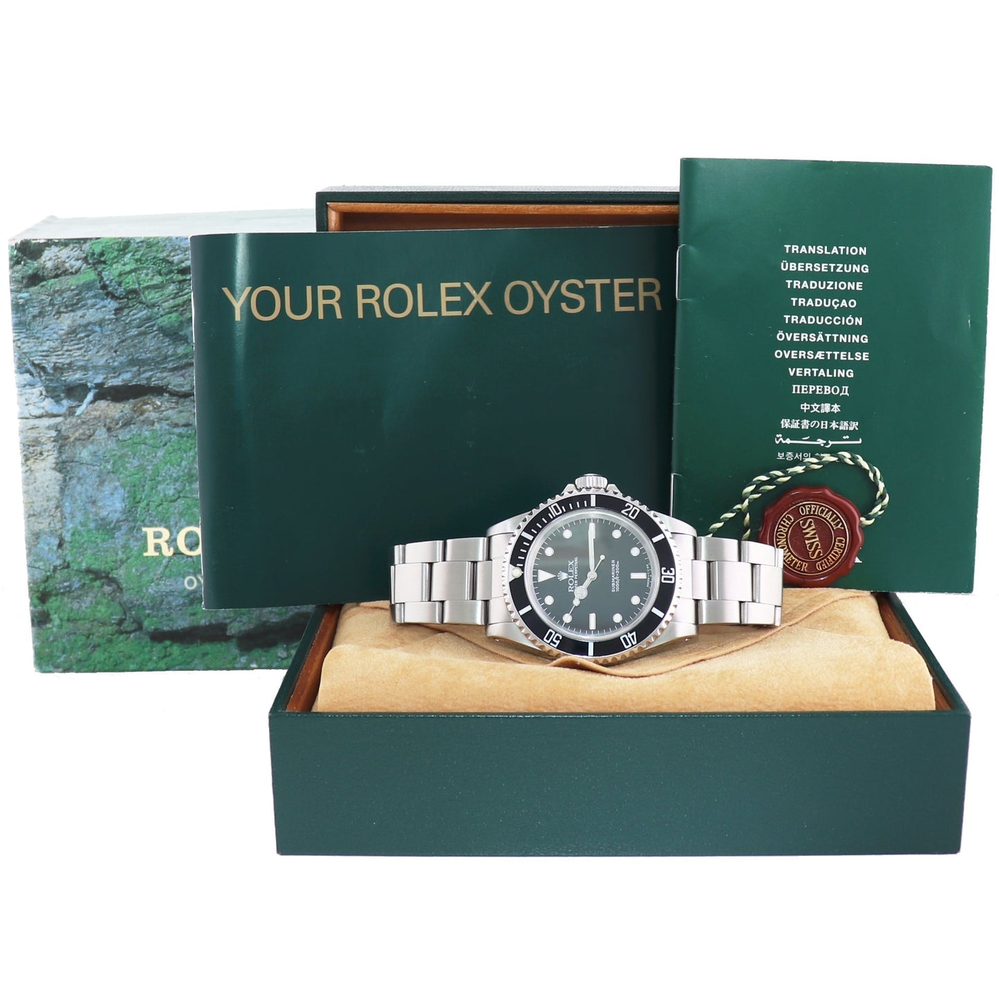 1991 Rolex Submariner No-Date 2 line Tritium dial 14060 Steel Black 40mm Watch Box