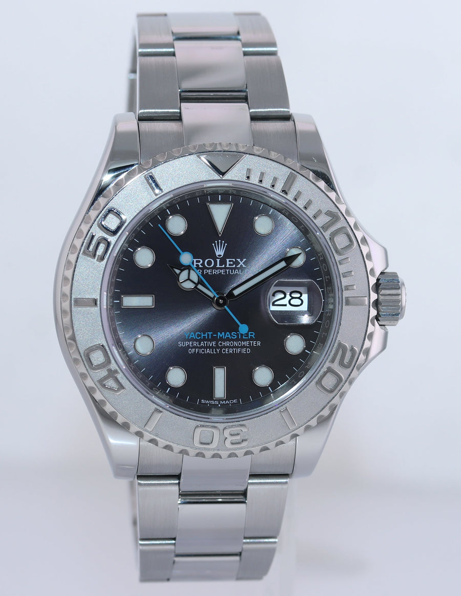 MINT PAPERS Rolex Yacht-Master 116622 Rhodium Steel Platinum Blue 40mm Watch Box