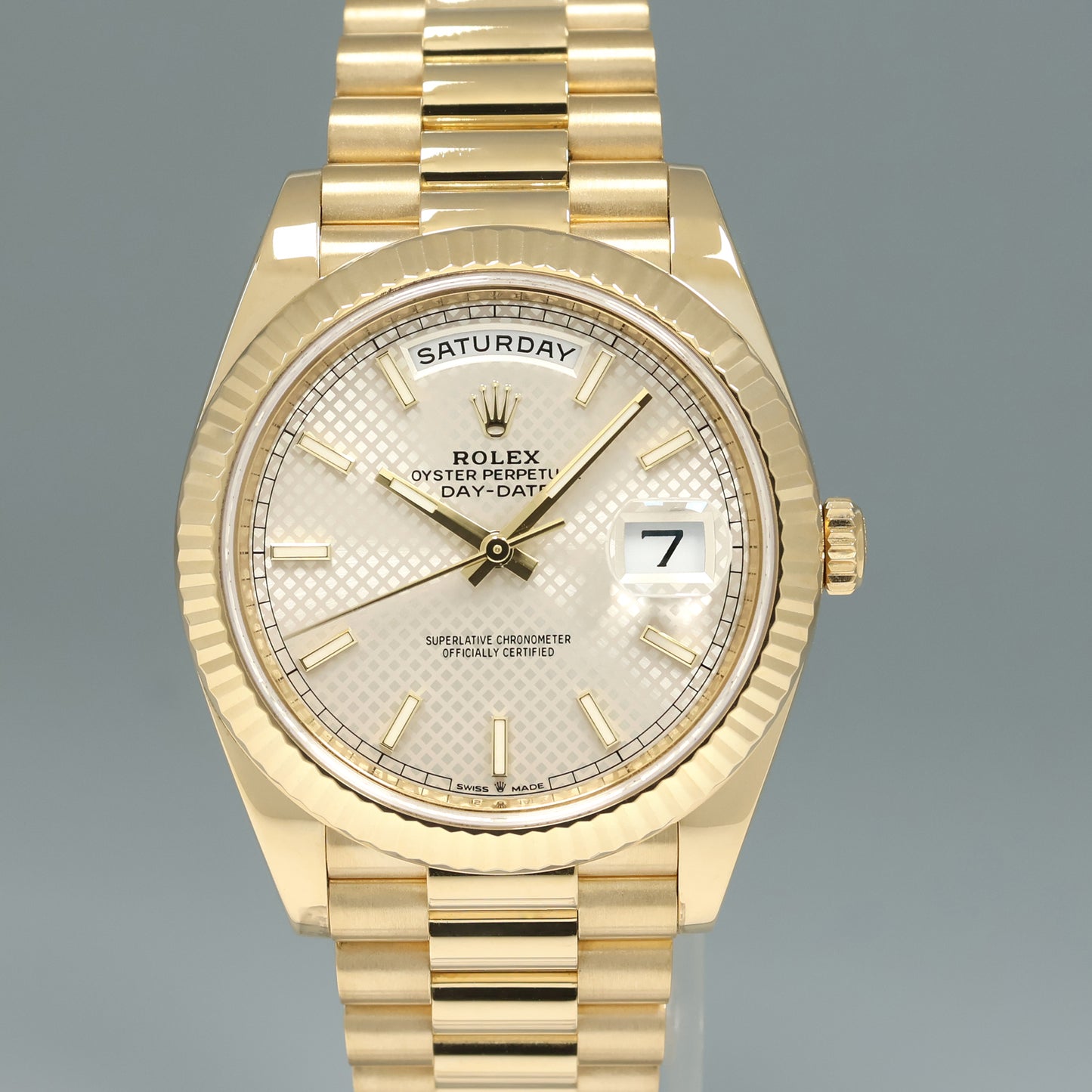 MINT PAPERS Rolex Day-Date 40 President 228238 Silver Stick Gold Watch Box