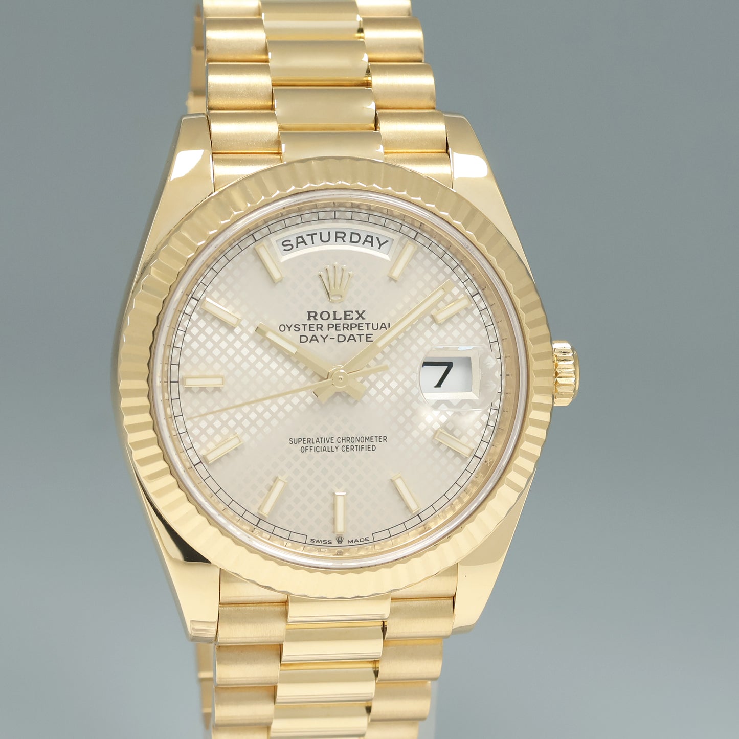 MINT PAPERS Rolex Day-Date 40 President 228238 Silver Stick Gold Watch Box