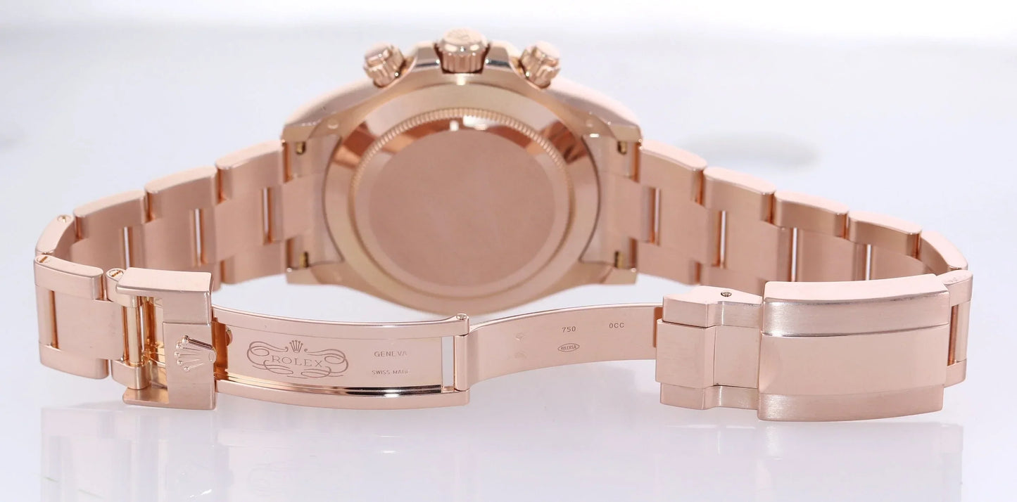 2017 MINT Rolex Daytona Cosmograph Rose Gold 116505 Black Chronograph Watch Box