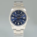 MINT 2021 Rolex Oyster Perpetual 41mm Blue Stick Oyster Watch 124300 Box