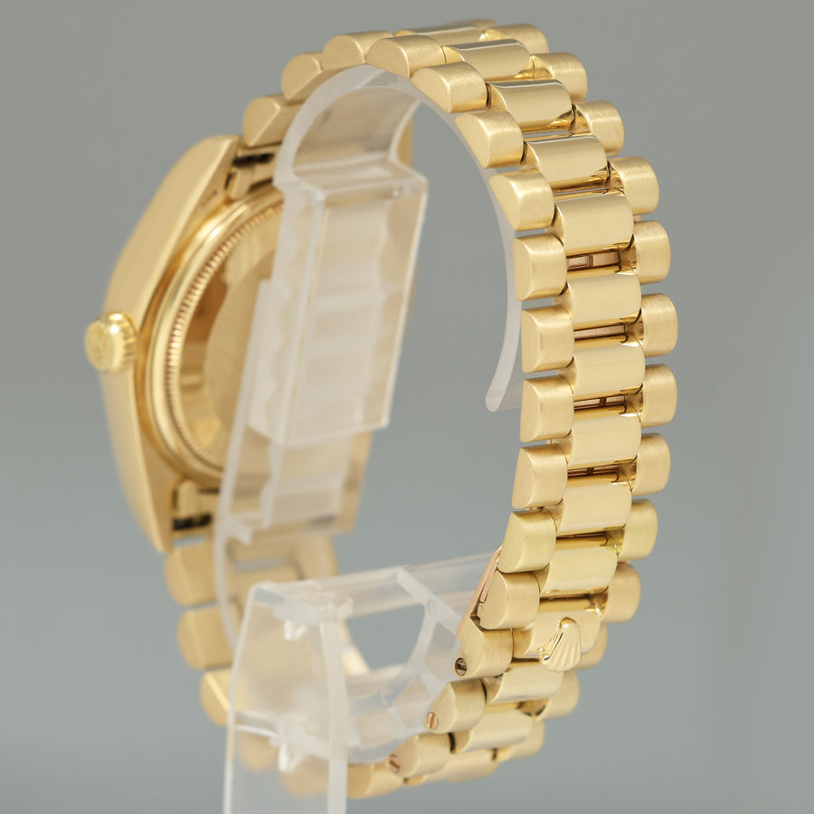 MINT DIAMOND Rolex President Day Date 18038 Yellow Gold Champagne Quickset Watch