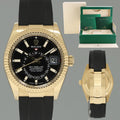 2023 MINT Rolex Sky-Dweller Yellow Gold Black Oysterflex 336238 Watch Box
