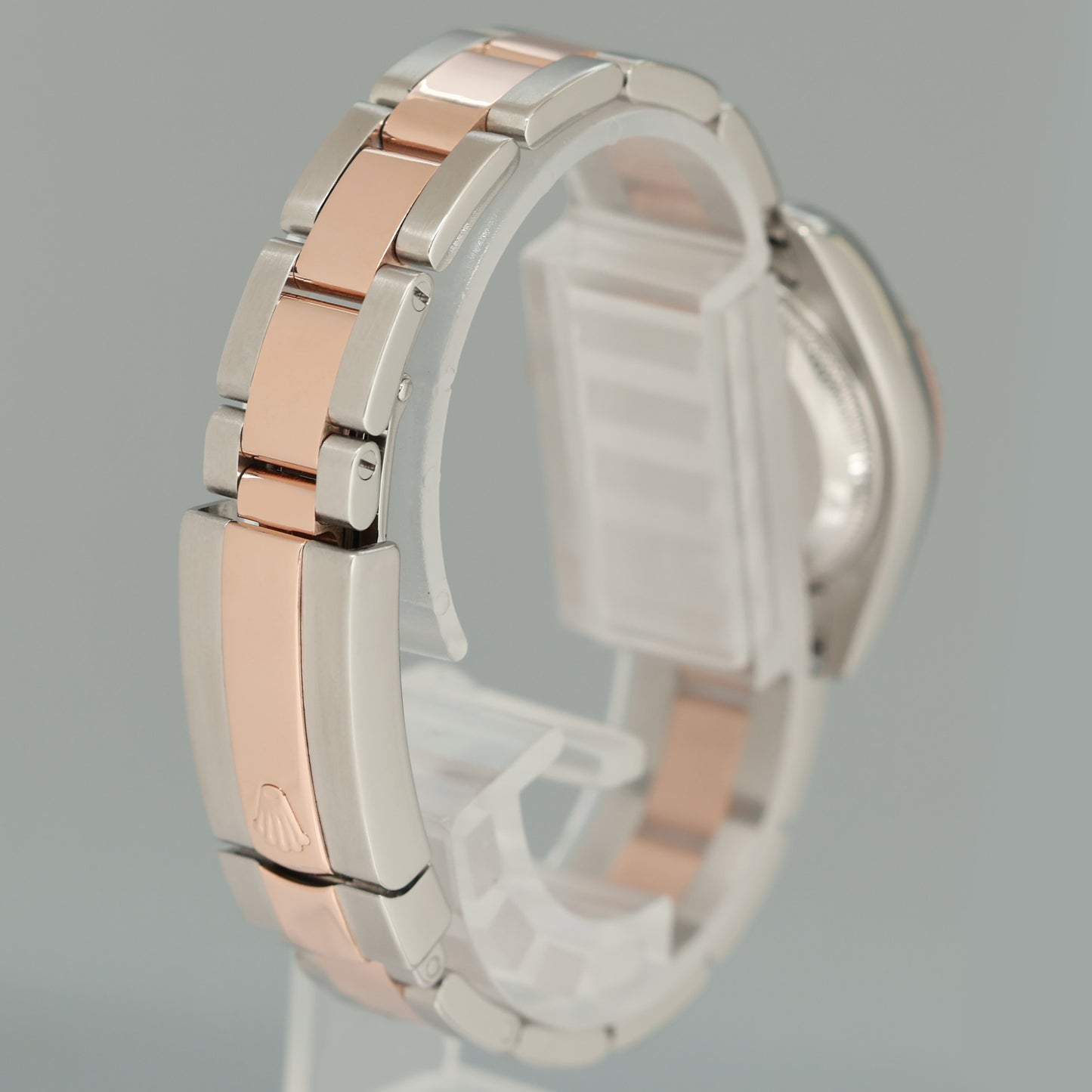 MINT Ladies Rolex DateJust 179171 White Stick Two-Tone Rose Gold Oyster Watch Box