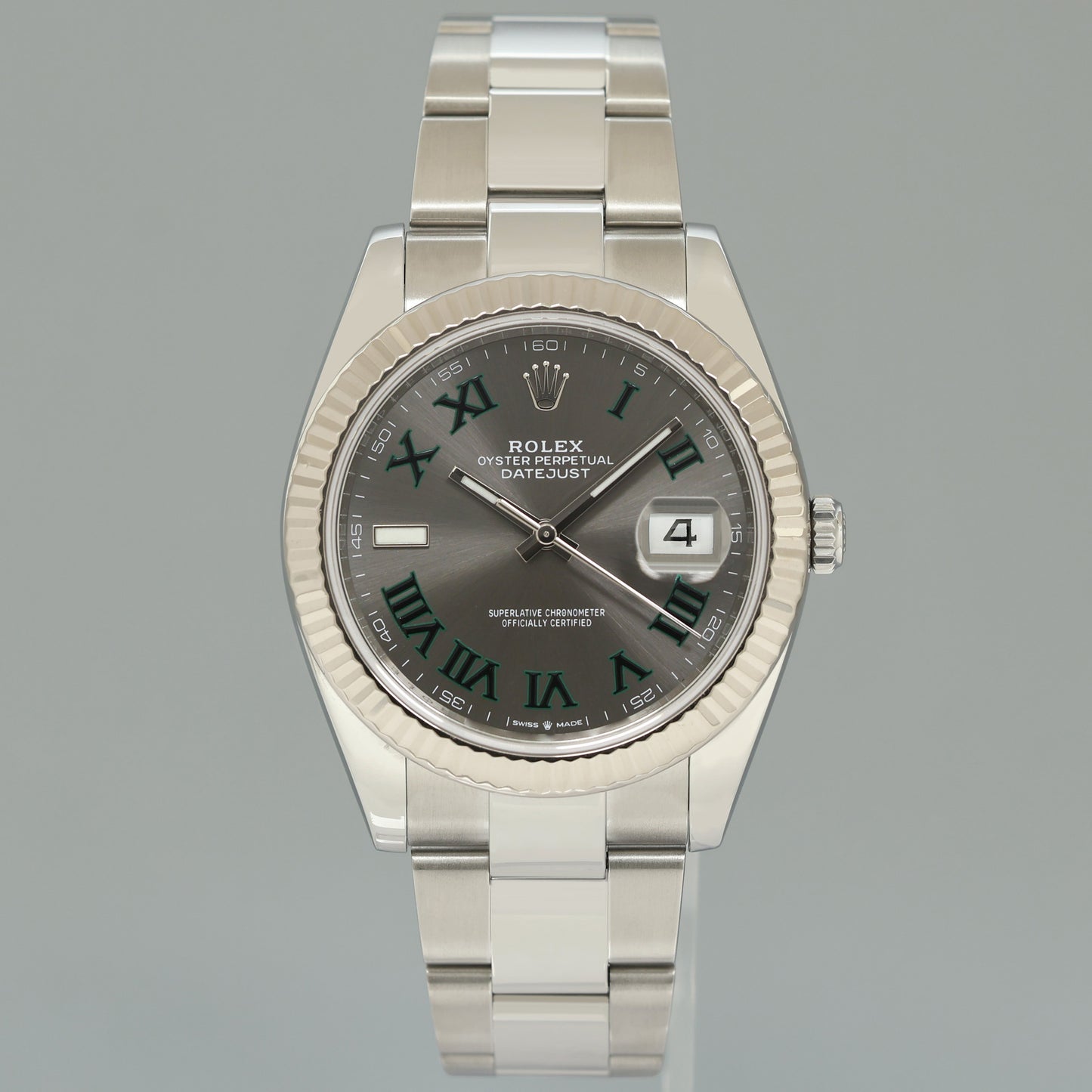 2026 NEW PAPERS Rolex DateJust 41 Wimbledon Dial Fluted Oyster Band 126334 Watch