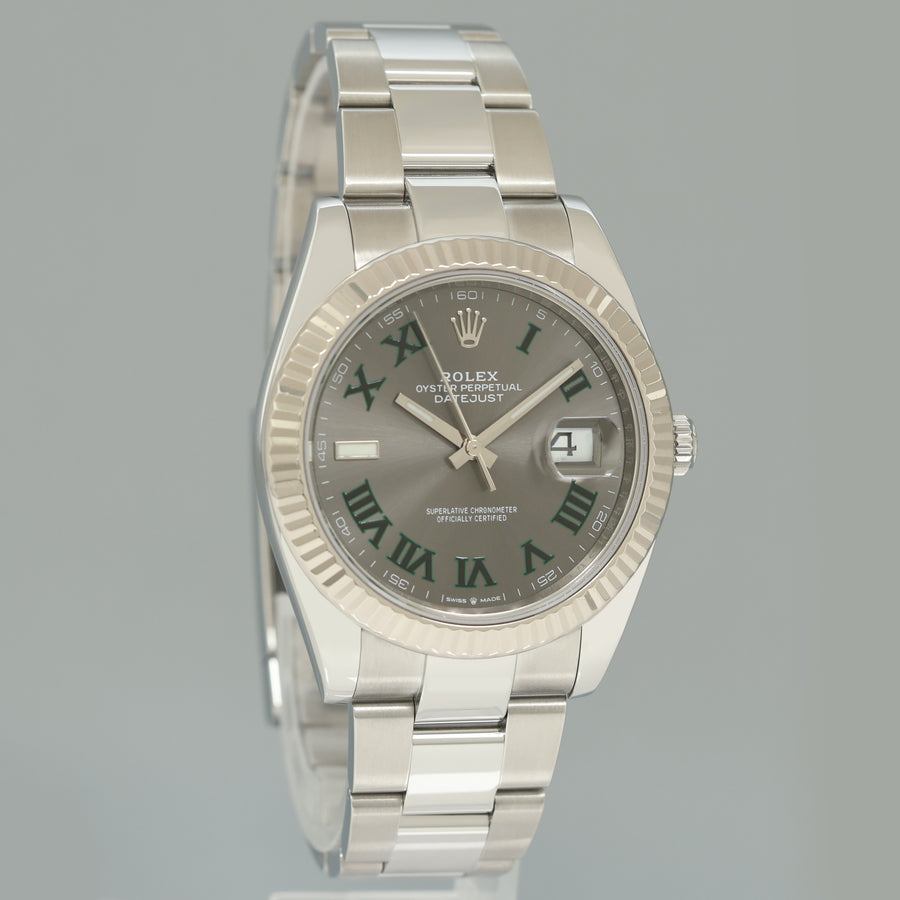 2026 NEW PAPERS Rolex DateJust 41 Wimbledon Dial Fluted Oyster Band 126334 Watch