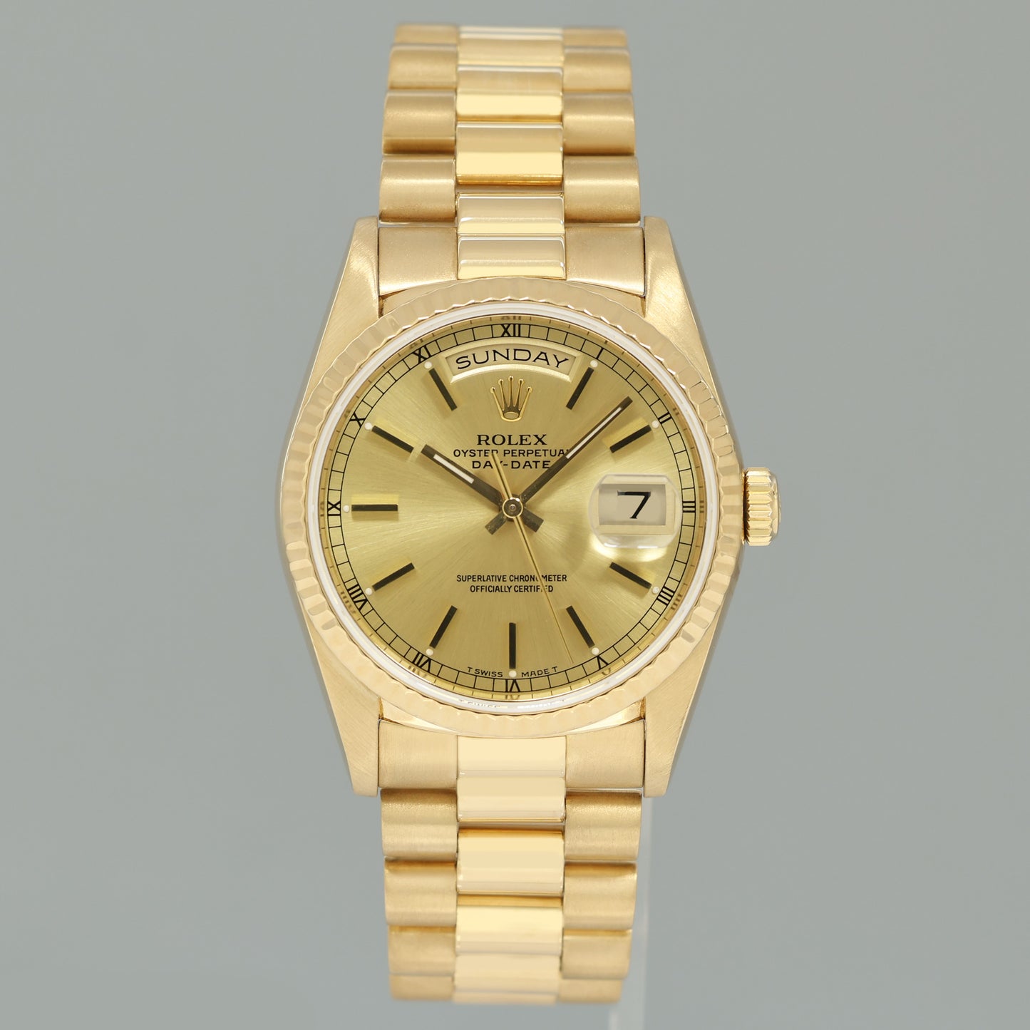 MINT Rolex President Day Date Champagne 18238 Double Quick Set Yellow Gold Watch Box