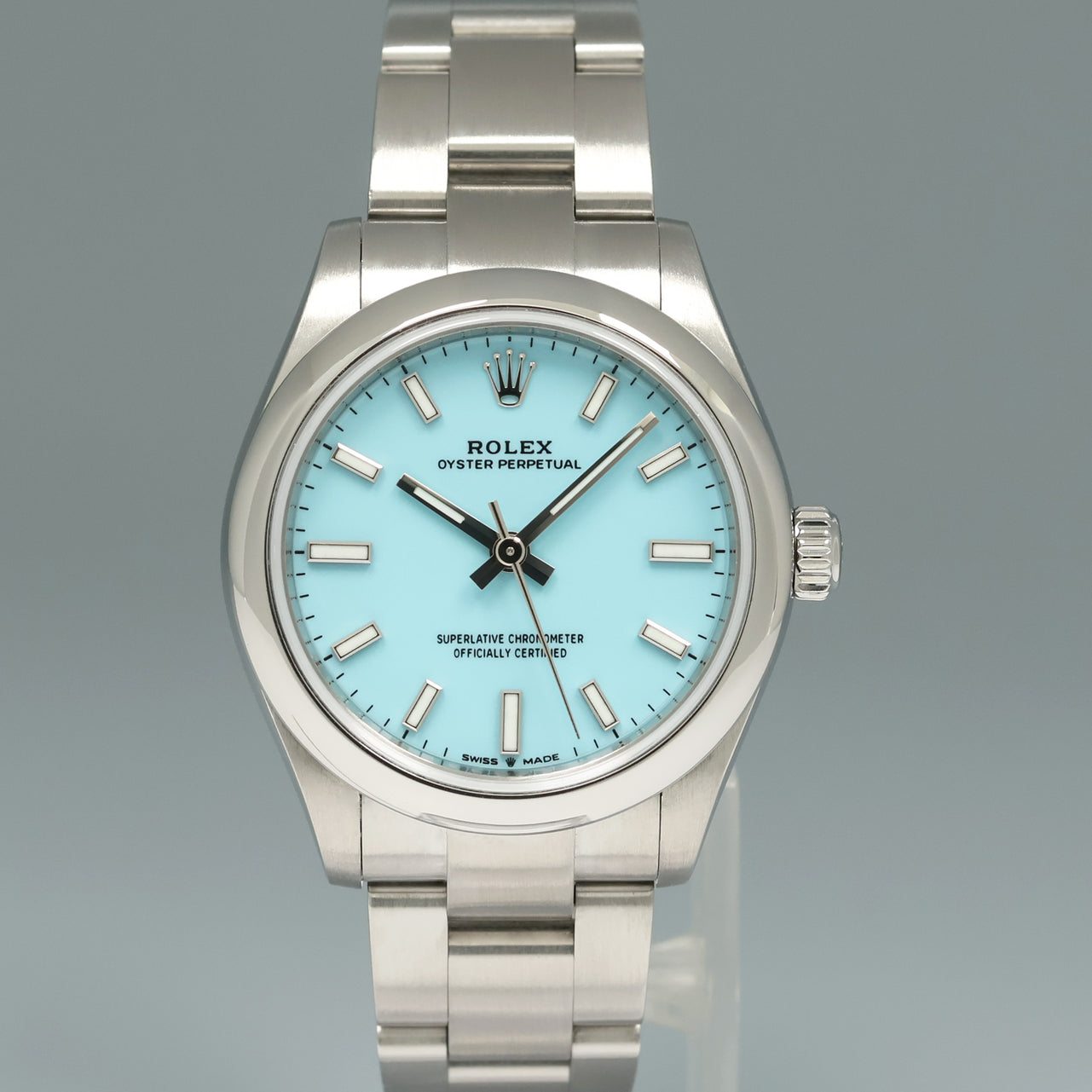 2025 NEW PAPERS Rolex Oyster 277200 Perpetual 31mm Tiffany BLUE Watch Box