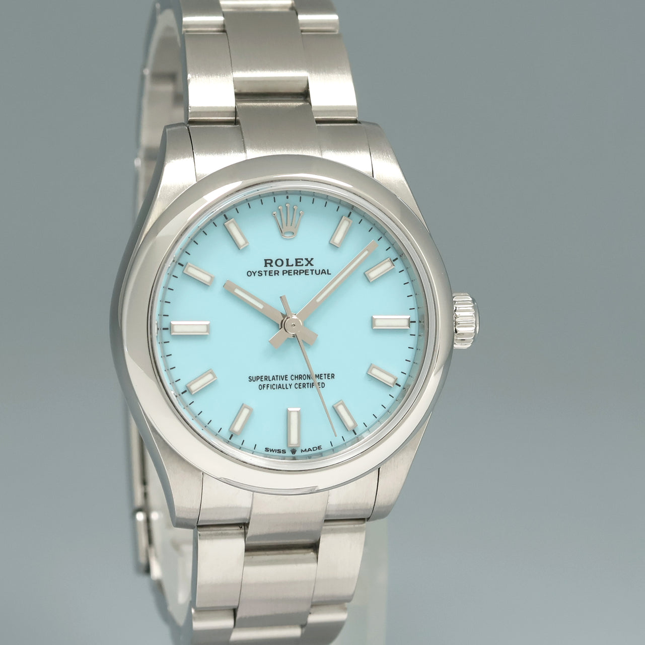 2025 NEW PAPERS Rolex Oyster 277200 Perpetual 31mm Tiffany BLUE Watch Box