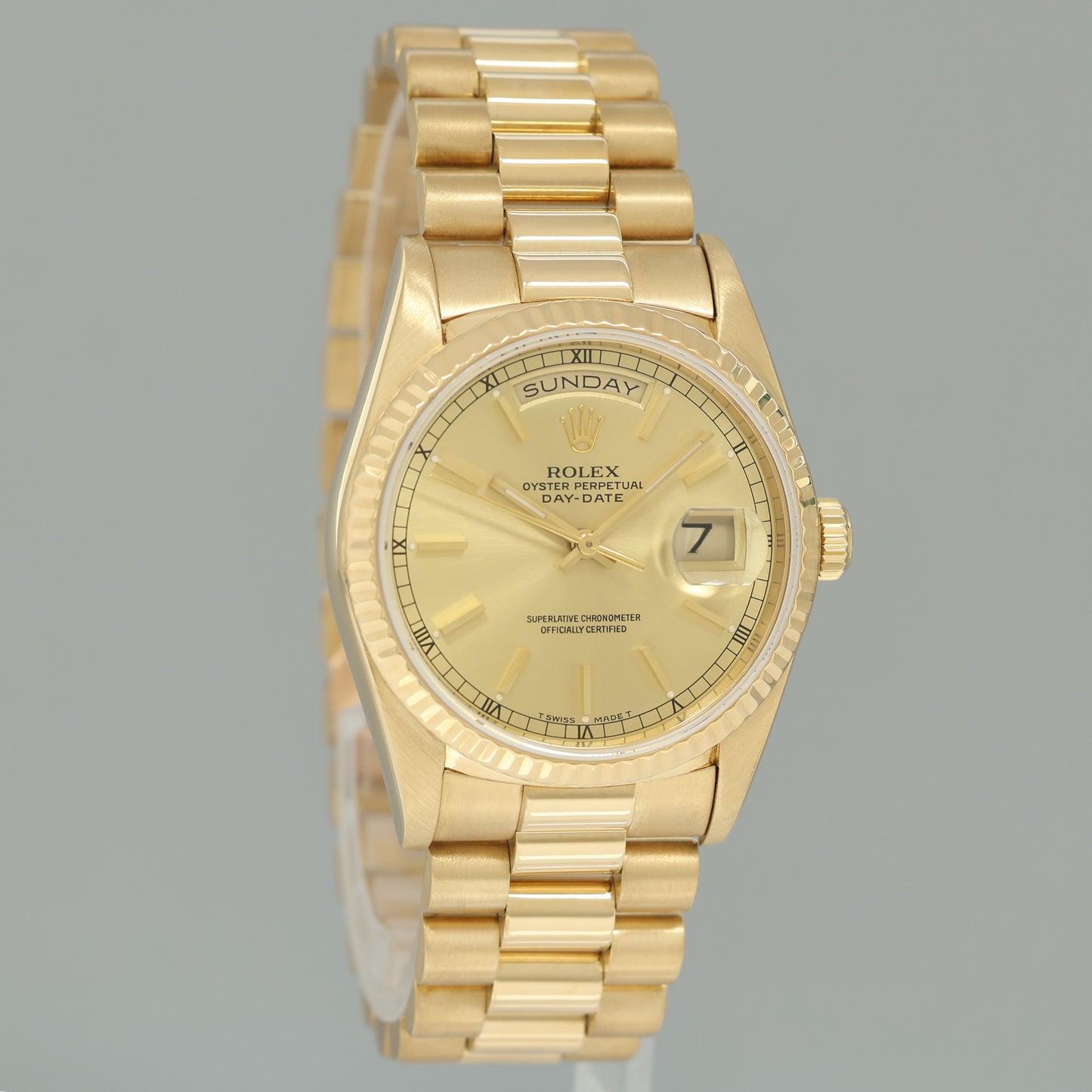 MINT Rolex President Day Date Champagne 18238 Double Quick Set Yellow Gold Watch Box