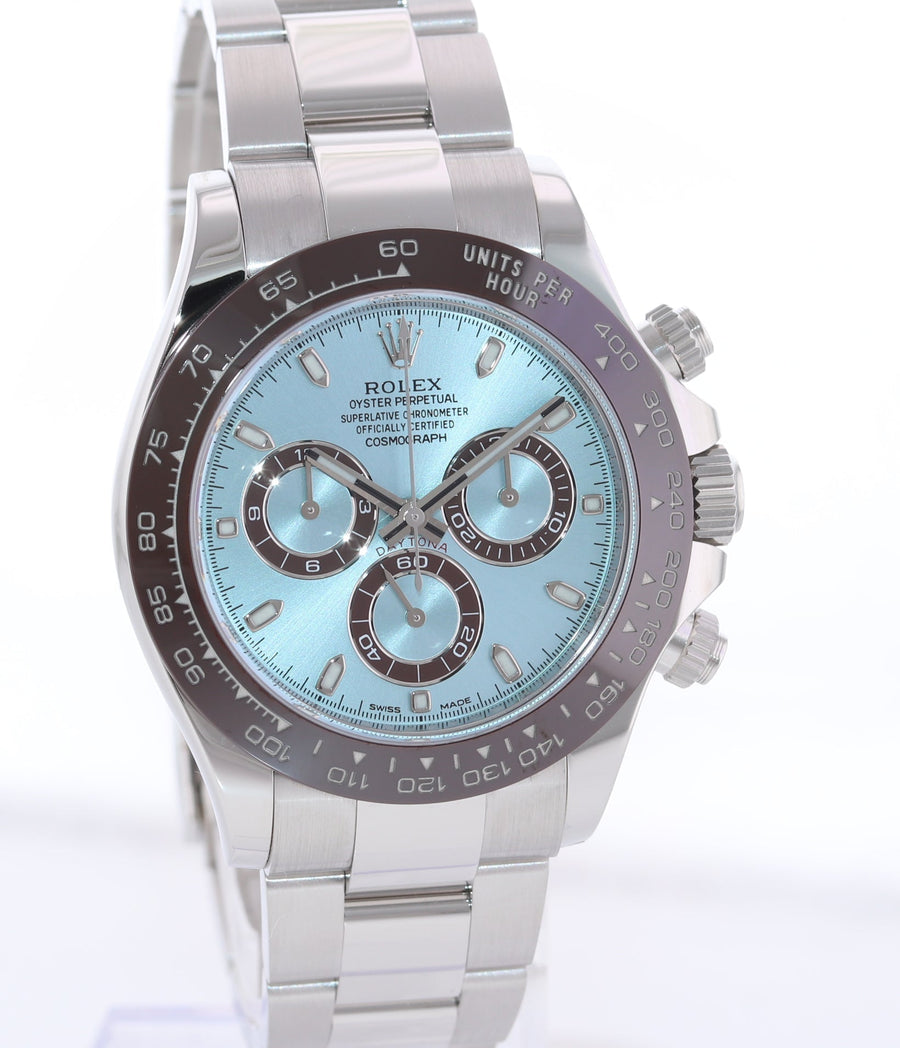 MINT PAPERS Rolex Daytona 116506 Platinum Glacier Blue 40mm Chrono Watch Box